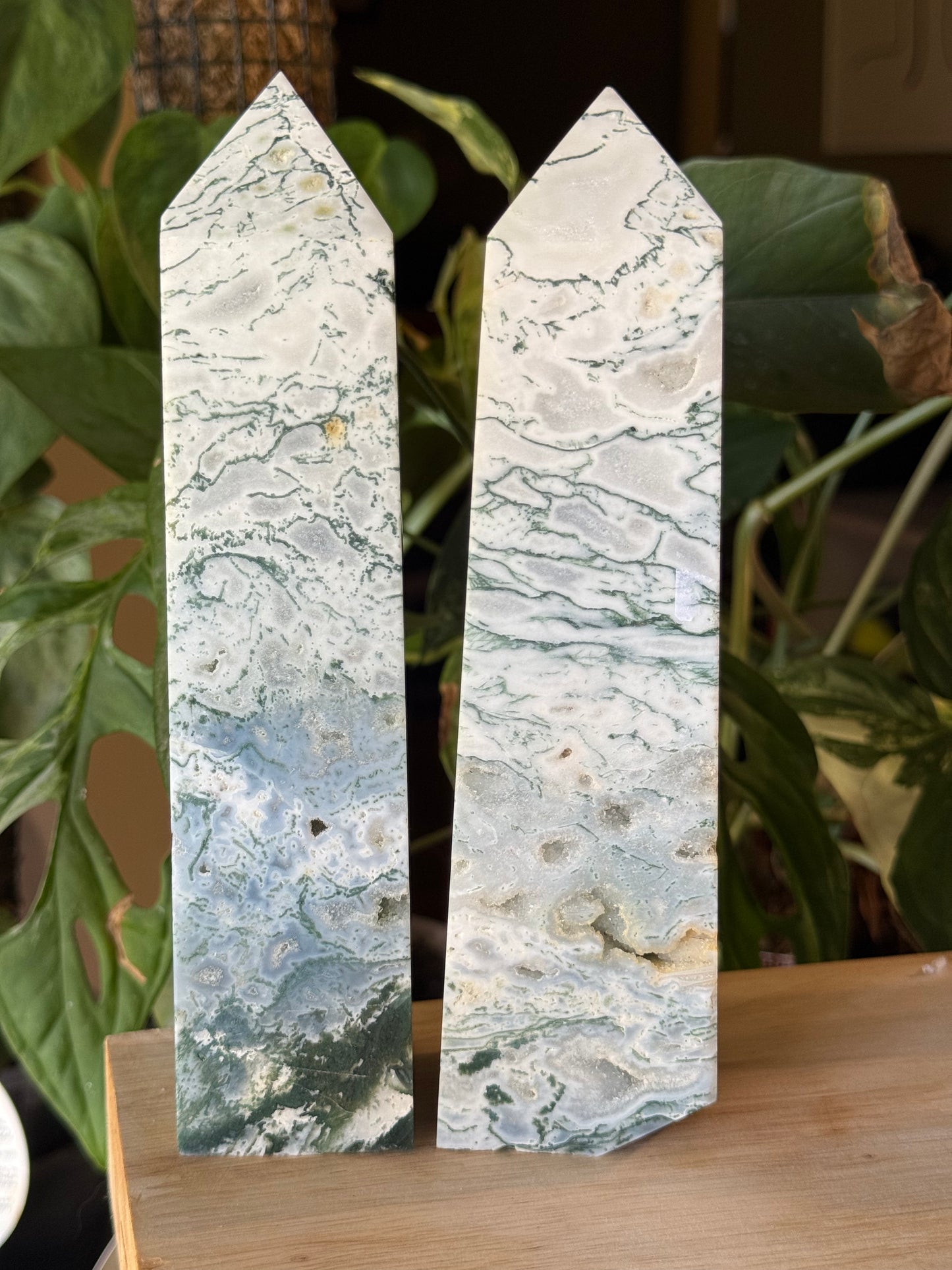 XL Moss Agate Towers